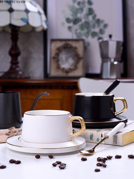 mugs european ceramic coffee cup and saucer high-end black white gold-plated mug with spoon british afternoon tea teacup milk
mugs european ceramic coffee cup and saucer high-end black white gold-plated mug with spoon british afternoon tea teacup milk