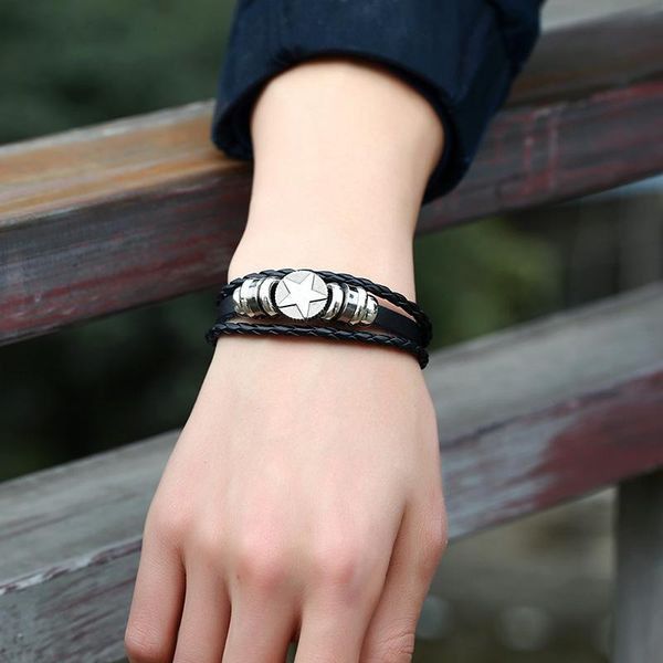 charm bracelets creative fashion jewelry alloy cowhide bracelet adjustable five pointed star beaded bracele and charms gift, Golden;silver
charm bracelets creative fashion jewelry alloy cowhide bracelet adjustable five pointed star beaded bracele and charms gift, Golden;silver