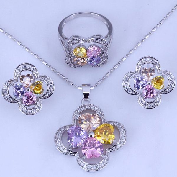 earrings & necklace love monologue lucky clover multicolor crystal hoop earrings/pendant necklace/ring wedding silver color jewelry sets h02
earrings & necklace love monologue lucky clover multicolor crystal hoop earrings/pendant necklace/ring wedding silver color jewelry sets h02