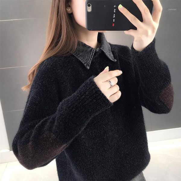 sweater chenille pullover women fall and winter loose explosion models fake two-piece knitted bottoming shirt women's sweaters, White;black
sweater chenille pullover women fall and winter loose explosion models fake two-piece knitted bottoming shirt women's sweaters, White;black