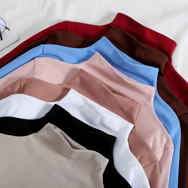 women's sweaters long sleeve t-shirts womens half turtleneck autumn winter fashion casual t-shirt women korean style chic tees female, White;black
women's sweaters long sleeve t-shirts womens half turtleneck autumn winter fashion casual t-shirt women korean style chic tees female, White;black