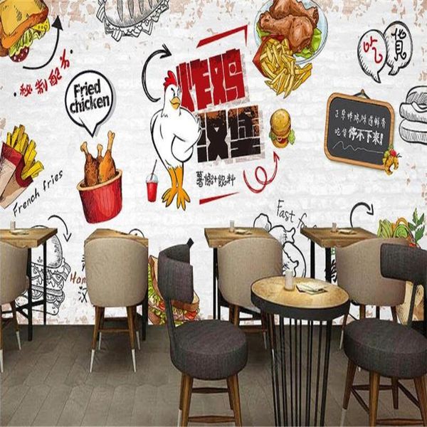 wallpapers custom retro fried chicken burger 3d wall paper fast food restaurant decor mural self-adhesive wallpaper papel de parede
wallpapers custom retro fried chicken burger 3d wall paper fast food restaurant decor mural self-adhesive wallpaper papel de parede
