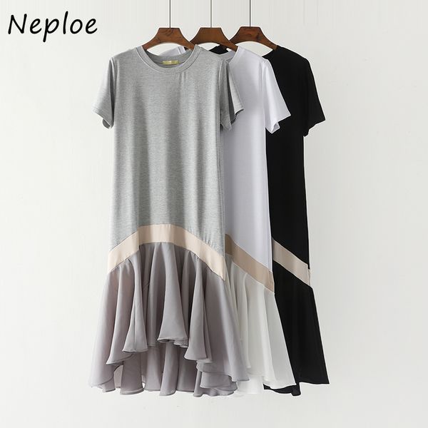 neploe new summer irregular dress o neck short sleeve ruffle patchwork vestidos temperament elegant slim dresses 1d937 210423, Black;gray
neploe new summer irregular dress o neck short sleeve ruffle patchwork vestidos temperament elegant slim dresses 1d937 210423, Black;gray
