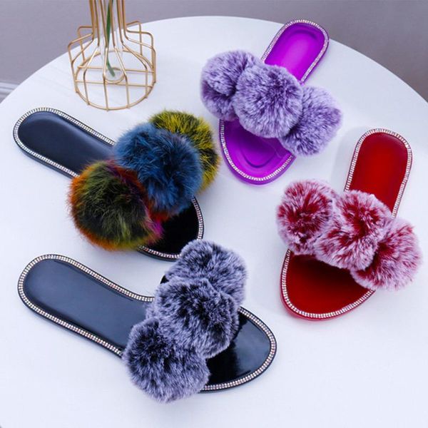 women crystal furry slippers spring summer fashion ladies solid rhinestone casual home flat footwear plus size 2021, Black
women crystal furry slippers spring summer fashion ladies solid rhinestone casual home flat footwear plus size 2021, Black