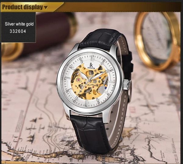 wristwatches mekaniska klockor ik luxury gold hollow men's watch steel case leather strap automatic mechanical luminous waterproof cloc, Slivery;brown
wristwatches mekaniska klockor ik luxury gold hollow men's watch steel case leather strap automatic mechanical luminous waterproof cloc, Slivery;brown