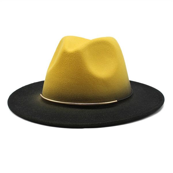 wide brim hats cheep gradient women fedora hat panama felt cowboy men artificial british style jazz cap, Blue;gray
wide brim hats cheep gradient women fedora hat panama felt cowboy men artificial british style jazz cap, Blue;gray