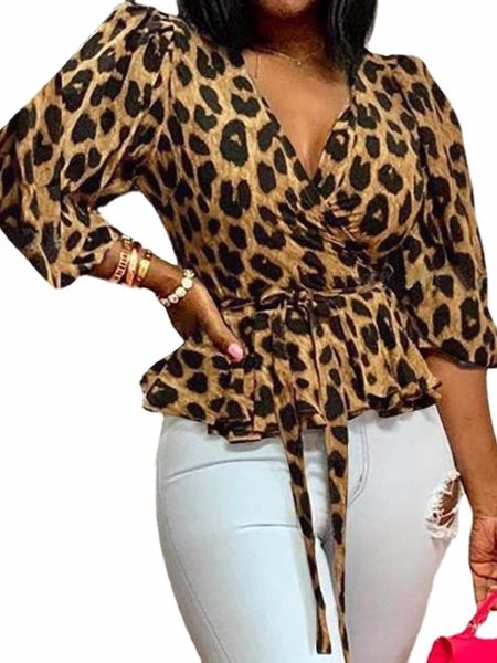 women's blouses & shirts summer personality v-neck long sleeve loose leopard coat clothing, White
women's blouses & shirts summer personality v-neck long sleeve loose leopard coat clothing, White