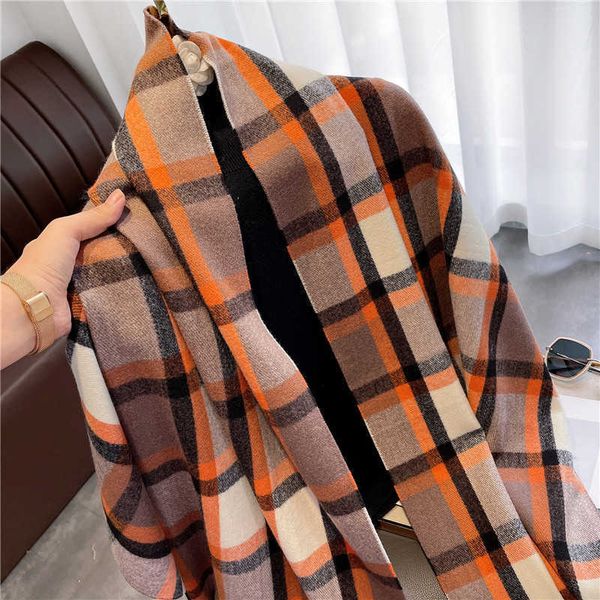 plaid scarf women's autumn and korean version versatile imitation cashmere tassel shawl thickened warm bib in winter 2021, Blue;gray
plaid scarf women's autumn and korean version versatile imitation cashmere tassel shawl thickened warm bib in winter 2021, Blue;gray