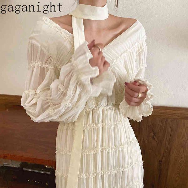 gaganight sweet elegant women chiffon bodycon dress ruffles long sleeve v neck dresses office lady chic korean vestidos 210519, Black;gray
gaganight sweet elegant women chiffon bodycon dress ruffles long sleeve v neck dresses office lady chic korean vestidos 210519, Black;gray