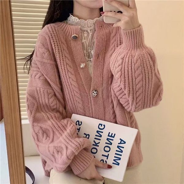 luxury women's jackets 2021 autumn winter loose cardigan gentle temperament knitted women's coat sweater, Black;brown
luxury women's jackets 2021 autumn winter loose cardigan gentle temperament knitted women's coat sweater, Black;brown