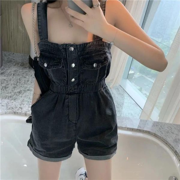 women's jeans summer overalls denim shorts women elastic waist high pant female streetwear clothes oversize korean fashion, Blue
women's jeans summer overalls denim shorts women elastic waist high pant female streetwear clothes oversize korean fashion, Blue