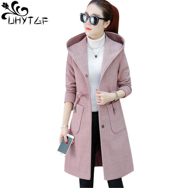 women's wool & blends uhytgf casual autumn winter woolen coat women hooded belt slim ladie long windbreaker jacket wild elegant outerwe, Black
women's wool & blends uhytgf casual autumn winter woolen coat women hooded belt slim ladie long windbreaker jacket wild elegant outerwe, Black