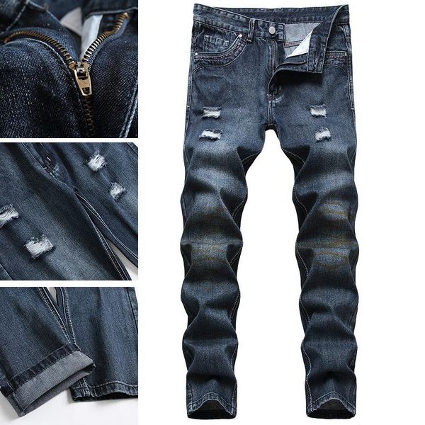 men's jeans loose straight-leg pants korean trend trousers youth slim business 2021 spring, Blue
men's jeans loose straight-leg pants korean trend trousers youth slim business 2021 spring, Blue
