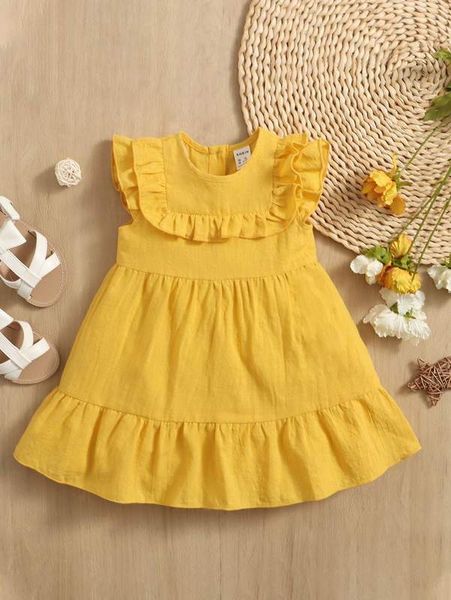 baby half button back ruffle hem dress she, Red;yellow
baby half button back ruffle hem dress she, Red;yellow