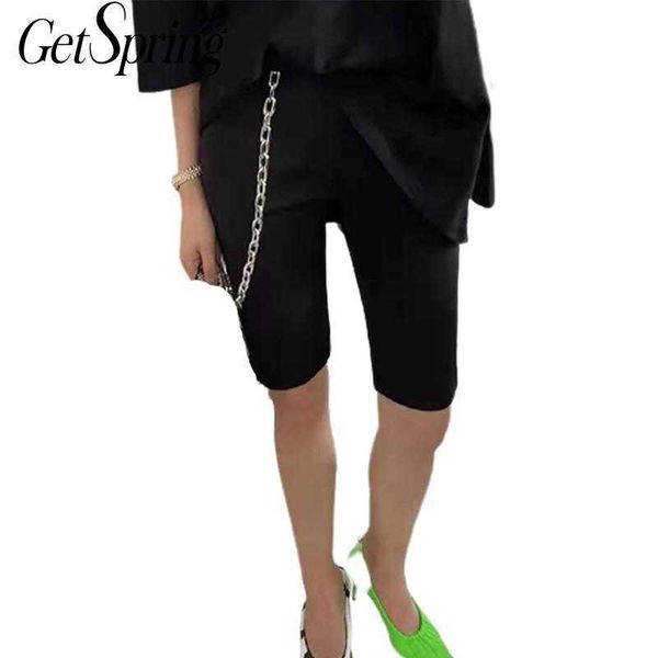 getspring women pants chain elastic black knee length fashion short trousers all match bottoming summer 210601, White;black
getspring women pants chain elastic black knee length fashion short trousers all match bottoming summer 210601, White;black