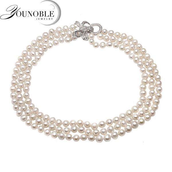 necklaces fashion beautiful choker 3 row multi layer real natural freshwater pearl necklace birthday gift, Silver
necklaces fashion beautiful choker 3 row multi layer real natural freshwater pearl necklace birthday gift, Silver