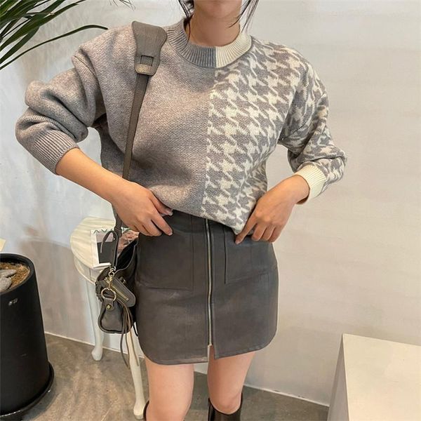 houndstooth chic patchwork winter sweater thicken all-match streetwear elegant fashion termperament knitwear 2021 arrivals women's swea, White;black
houndstooth chic patchwork winter sweater thicken all-match streetwear elegant fashion termperament knitwear 2021 arrivals women's swea, White;black