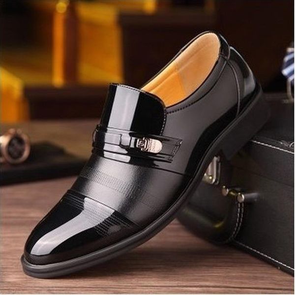 men's shiny dress shoes spring summer pointed soft leather british casual breathable business wedding men, Black
men's shiny dress shoes spring summer pointed soft leather british casual breathable business wedding men, Black