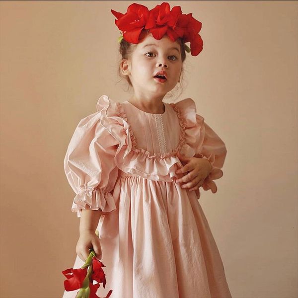 childrens flower girl pink dress puff sleeve princess vintage toddler kids girls spanish birthday wedding party dresses, Red;yellow
childrens flower girl pink dress puff sleeve princess vintage toddler kids girls spanish birthday wedding party dresses, Red;yellow