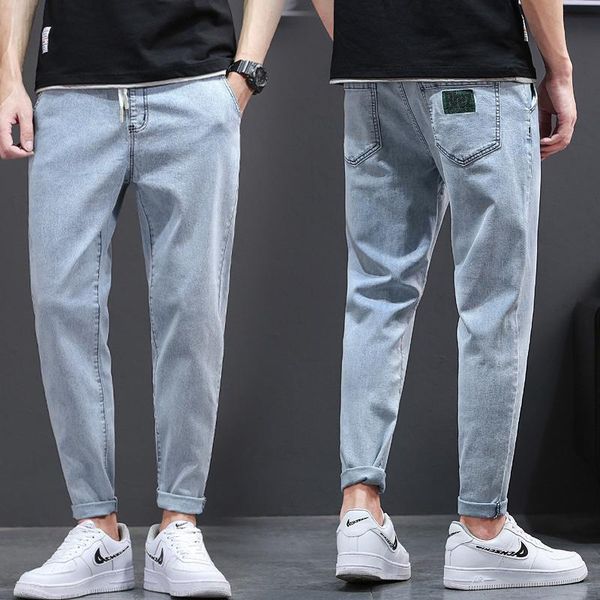 men's jeans korean version of the trend slim slimming stretch student pants casual ripped summer trousers, Blue
men's jeans korean version of the trend slim slimming stretch student pants casual ripped summer trousers, Blue