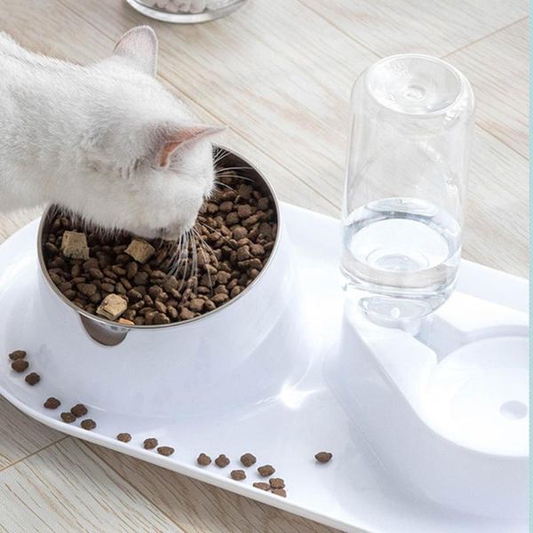 cat bowls double with raised stand pet and automatic water for dogs feeders bowl &