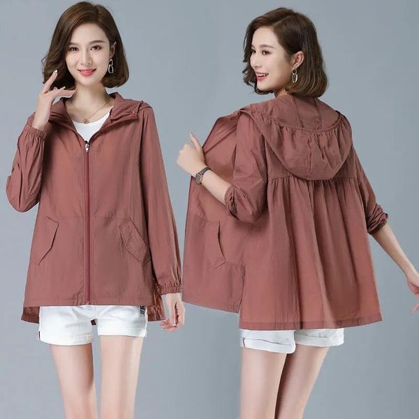 women's jackets plus size sun-proof clothing women uv protection breathable jacket summer ultra-thin casual loose sunscreen female, Black;brown
women's jackets plus size sun-proof clothing women uv protection breathable jacket summer ultra-thin casual loose sunscreen female, Black;brown