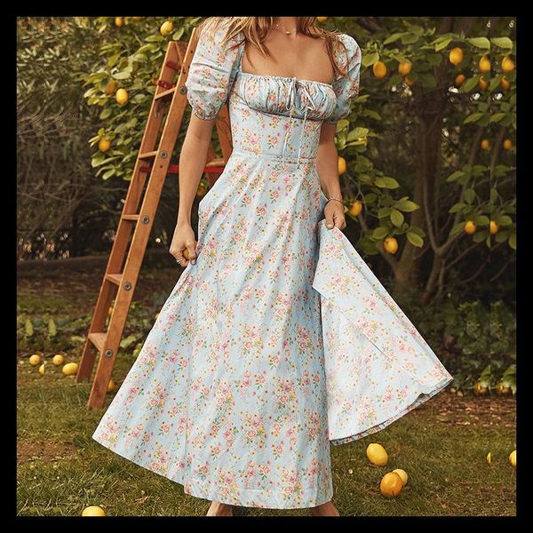 party dresses summer floral print dress women long puff short sleeve elegant club sweet laides maxi vestidos, White;black
party dresses summer floral print dress women long puff short sleeve elegant club sweet laides maxi vestidos, White;black