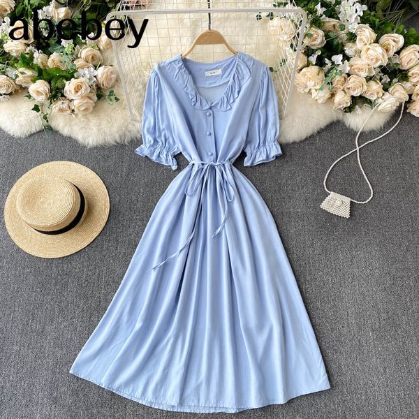 women elegant french dress sweet lace v neck short sleeve a-line es summer chic streetwear solid midi long 210512, Black;gray
women elegant french dress sweet lace v neck short sleeve a-line es summer chic streetwear solid midi long 210512, Black;gray