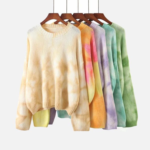 women's sweaters tie dye sweater knit gradient pullover autumn loose knitted lady jumper long sleeve casual female shining streetwear, White;black
women's sweaters tie dye sweater knit gradient pullover autumn loose knitted lady jumper long sleeve casual female shining streetwear, White;black
