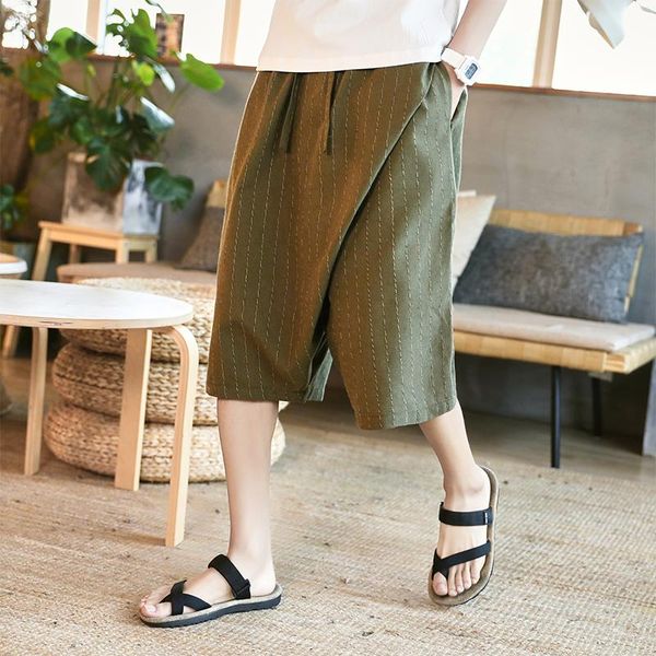 m~3xl 2021 men's clothing summer hairdresser personality loose linen broad leg five pants plus size costumes, Black
m~3xl 2021 men's clothing summer hairdresser personality loose linen broad leg five pants plus size costumes, Black