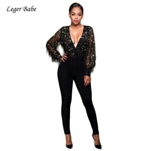women's jumpsuits & rompers leger babe 2021 women summer bandage jumpsuit female v neck mesh sequins overalls party shining black, Black;white
women's jumpsuits & rompers leger babe 2021 women summer bandage jumpsuit female v neck mesh sequins overalls party shining black, Black;white