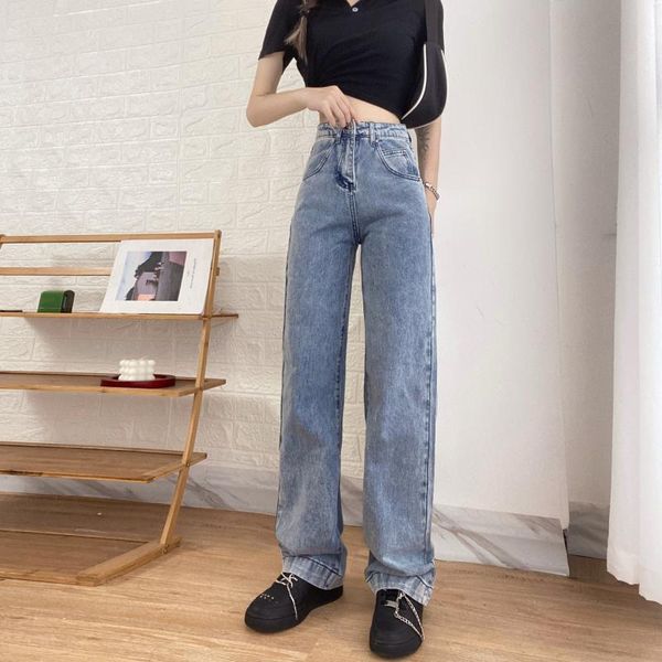 women's jeans wind daylight spring autumn pocket embroidered straight-leg fashion, Blue
women's jeans wind daylight spring autumn pocket embroidered straight-leg fashion, Blue