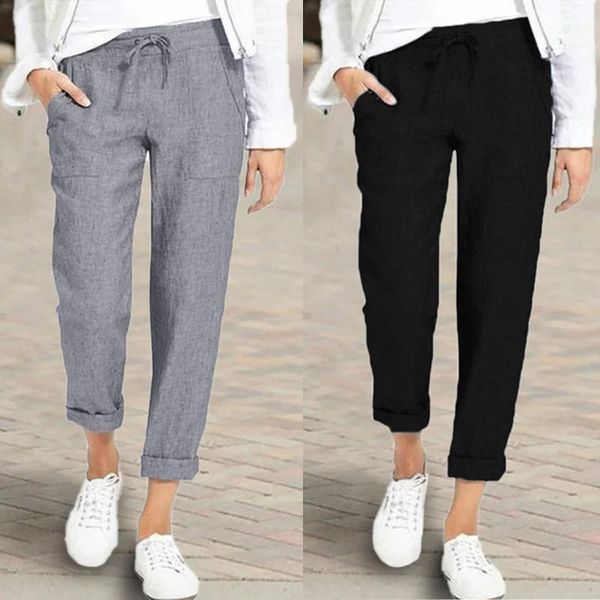 women's pants & capris summer women linen casual solid loose pockets trousers comfy drawstring long pantalon pour femme, Black;white
women's pants & capris summer women linen casual solid loose pockets trousers comfy drawstring long pantalon pour femme, Black;white