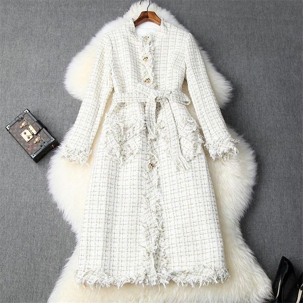 tweed woman woolen winter coats and jackets fashion runway designer full sleeve lace up plaid wool blend long overcoat outerwear women', Black
tweed woman woolen winter coats and jackets fashion runway designer full sleeve lace up plaid wool blend long overcoat outerwear women', Black