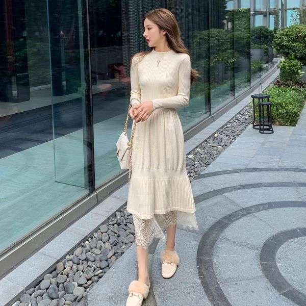casual dresses women one piece korea dress autumn 2022 office lady fashion knitting patchwork solid lace high waist black long, Black;gray
casual dresses women one piece korea dress autumn 2022 office lady fashion knitting patchwork solid lace high waist black long, Black;gray
