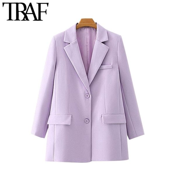 traf women fashion office wear single breasted blazer coat vintage long sleeve pockets female outerwear chic 211006, White;black
traf women fashion office wear single breasted blazer coat vintage long sleeve pockets female outerwear chic 211006, White;black