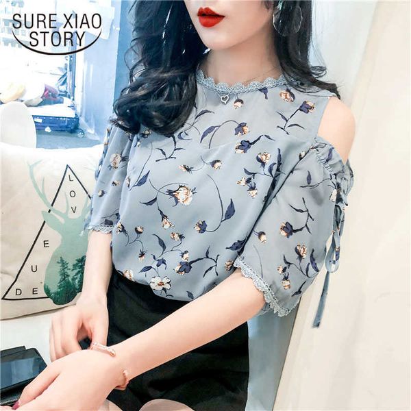 blusas fashion women blouse summer short sleeve chiffon shirt off-shoulder print korean chic lady clothing 10035 210527, White
blusas fashion women blouse summer short sleeve chiffon shirt off-shoulder print korean chic lady clothing 10035 210527, White