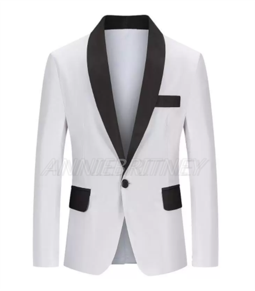 men's suits & blazers fashion wedding suit for men white blazer black lapel slim fit 2 piece custom made formal man party tuxedo set, White;black
men's suits & blazers fashion wedding suit for men white blazer black lapel slim fit 2 piece custom made formal man party tuxedo set, White;black