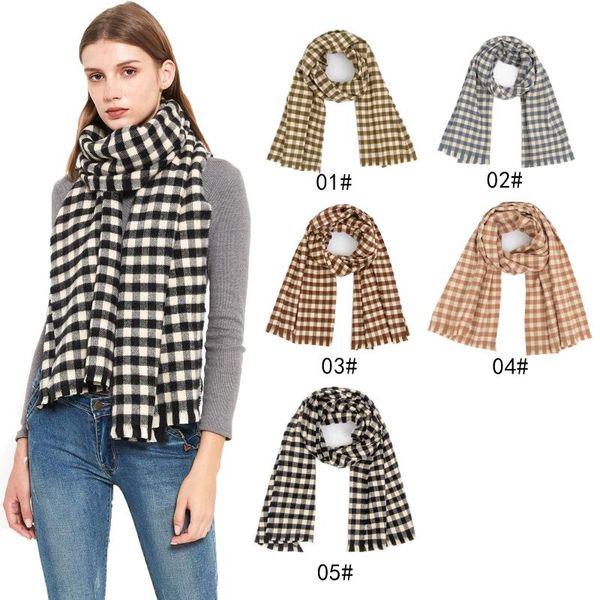 scarves 200*50cm ladies black lattice scarf imitation cashmere comfortable warm soft shawl small plaid extended, Blue;gray
scarves 200*50cm ladies black lattice scarf imitation cashmere comfortable warm soft shawl small plaid extended, Blue;gray