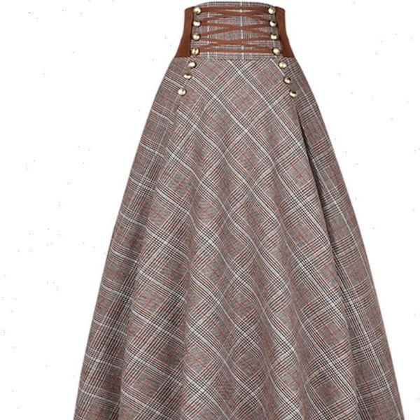 autumn winter vintage plaid womens skirt long woolen high waist lace up big swing a line, Black
autumn winter vintage plaid womens skirt long woolen high waist lace up big swing a line, Black