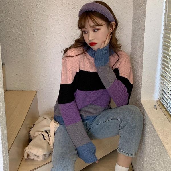 women's sweaters japanese kawaii ulzzang casual loose retro striped sweater female korean harajuku clothing for women, White;black
women's sweaters japanese kawaii ulzzang casual loose retro striped sweater female korean harajuku clothing for women, White;black