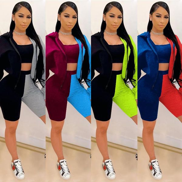 fashion casual color patchwork hooded 3 pcs tracksuit tank crop zip hoodies high waist shorts tow piece set outdoor sporty gym clothing, White;black
fashion casual color patchwork hooded 3 pcs tracksuit tank crop zip hoodies high waist shorts tow piece set outdoor sporty gym clothing, White;black