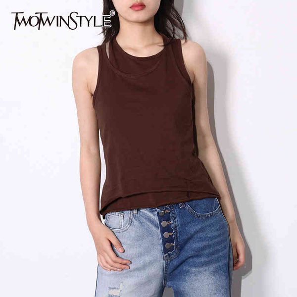 black fake two piece vest for women o neck sleeveless loose patchwork solid vests female fashion clothing tide 210428, White
black fake two piece vest for women o neck sleeveless loose patchwork solid vests female fashion clothing tide 210428, White