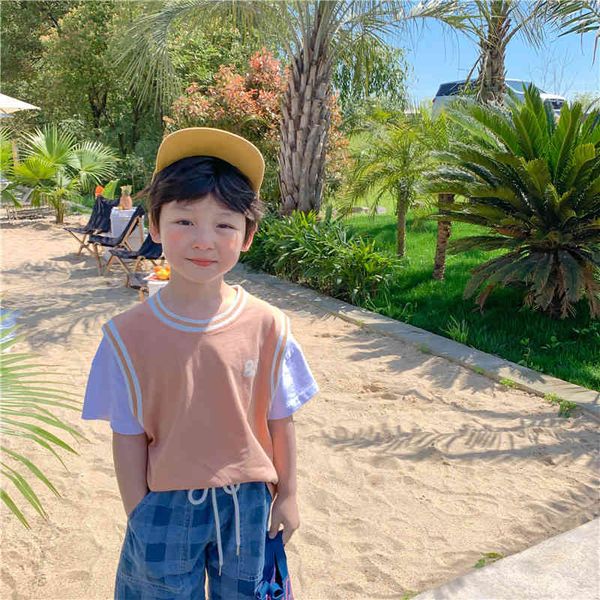 summer boys and girls fashion patchwork sports t shirts cotton letters printing short sleeve tees 210508, Blue
summer boys and girls fashion patchwork sports t shirts cotton letters printing short sleeve tees 210508, Blue