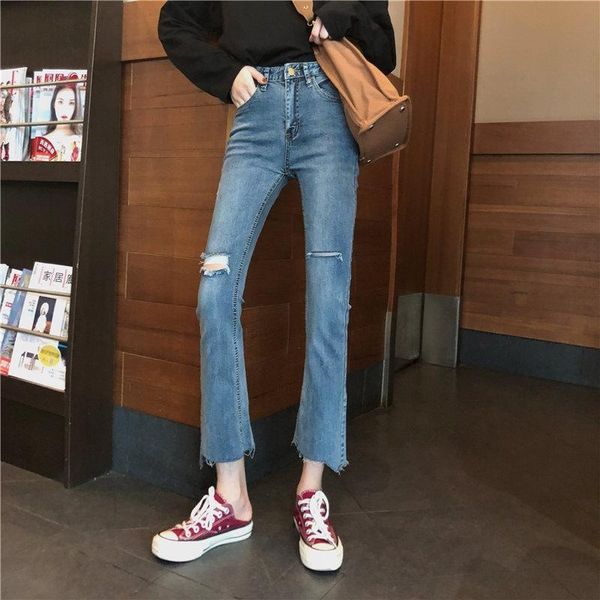 women's jeans hzirip high waist irregular all match hole 2021 loose flare trousers autumn women feminine casual slender jean denim pant, Blue
women's jeans hzirip high waist irregular all match hole 2021 loose flare trousers autumn women feminine casual slender jean denim pant, Blue