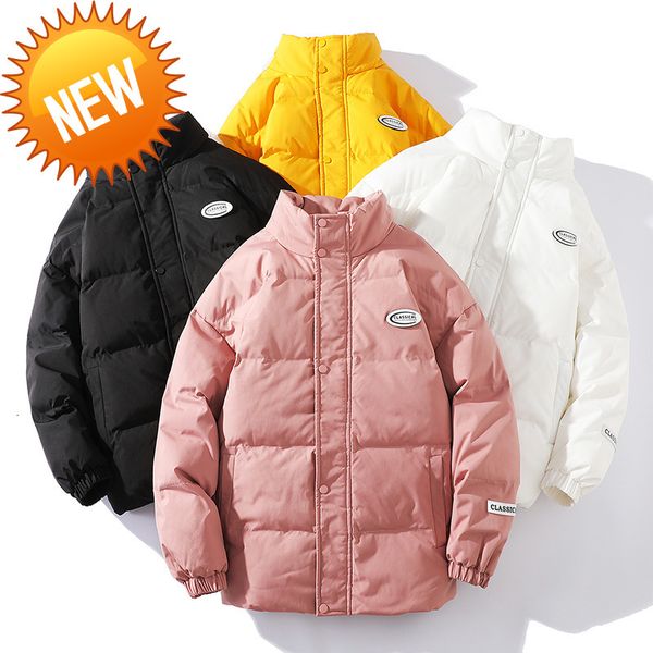 down padded jacket men's 2021 autumn winter new thick warm cotton-padded trend solid color printing couple, Black
down padded jacket men's 2021 autumn winter new thick warm cotton-padded trend solid color printing couple, Black