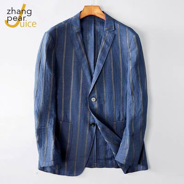 men's suits & blazers mens casual stripe men cotton linen blazer fashion long sleeve slim fit male suit homme, White;black
men's suits & blazers mens casual stripe men cotton linen blazer fashion long sleeve slim fit male suit homme, White;black
