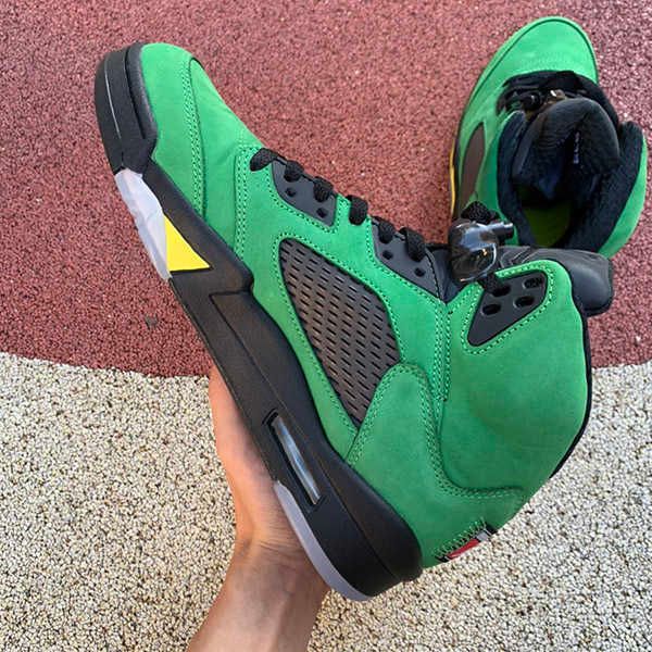 apple green basketball shoes 5s good quality jumpman 5 fashion sneakersnnooclng