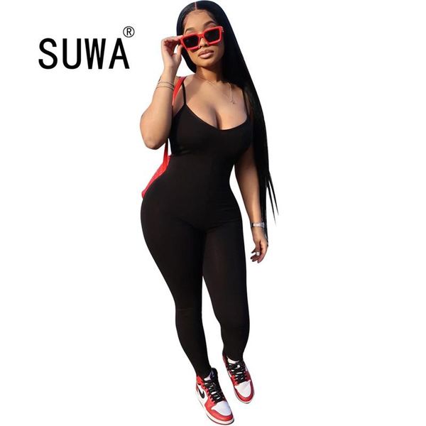 women's jumpsuits & rompers 2021 black suspenders v-neck backless skinny bandage jumpsuit romper fitness night club party, Black;white
women's jumpsuits & rompers 2021 black suspenders v-neck backless skinny bandage jumpsuit romper fitness night club party, Black;white