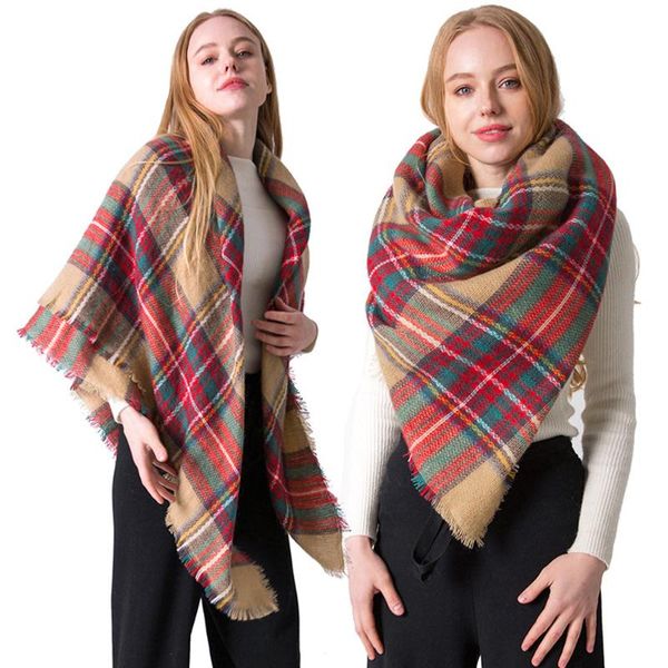 scarves women knit winter scarf square cashmere pashmina female plaid warm blanket shawls bandana wraps 140*140cm, Blue;gray
scarves women knit winter scarf square cashmere pashmina female plaid warm blanket shawls bandana wraps 140*140cm, Blue;gray
